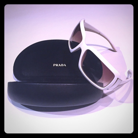 Prada Genuine Sunglasses - White Gold and Havana